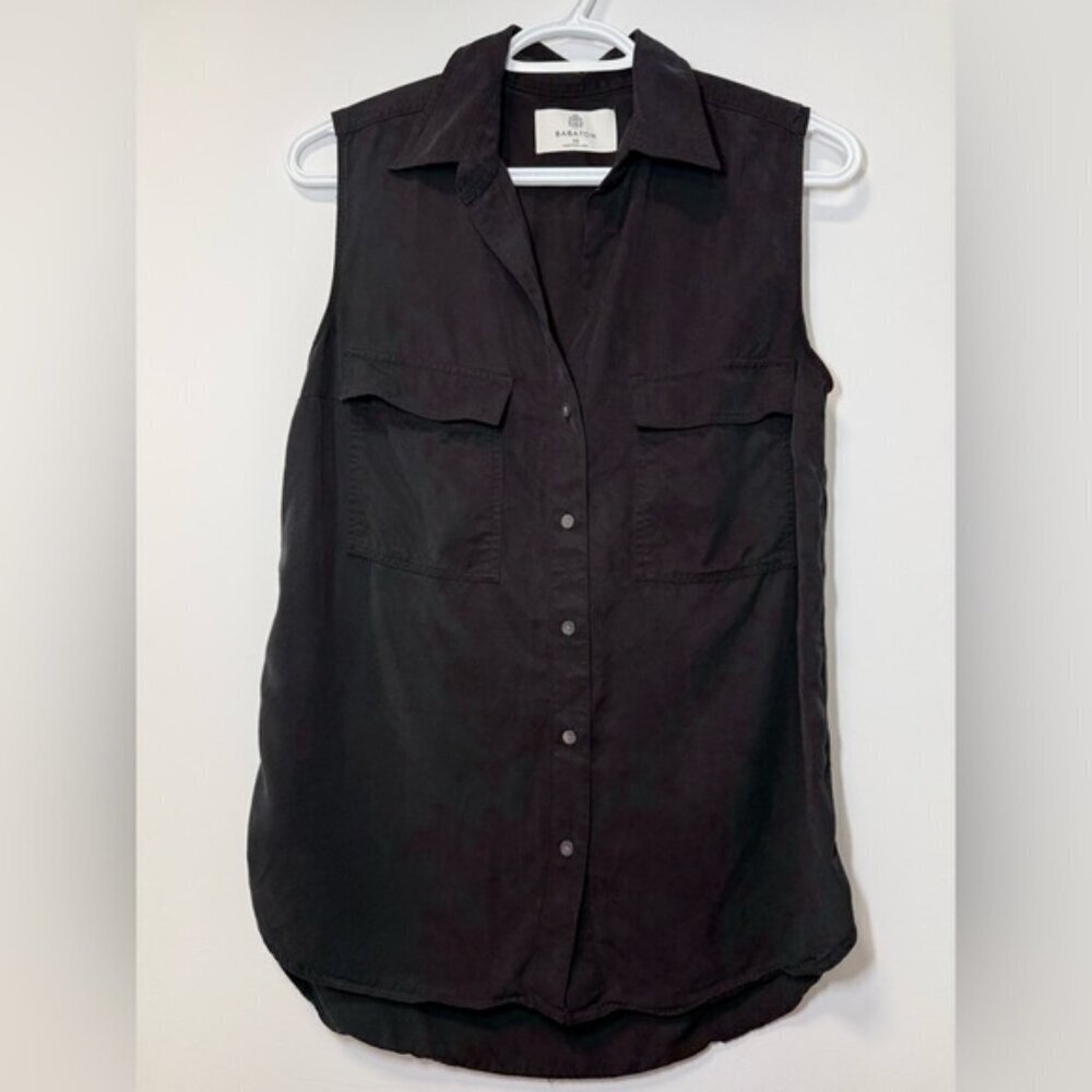 Aritzia Babaton Black Utility Sleeveless Shirt size XS - Picture 6 of 9